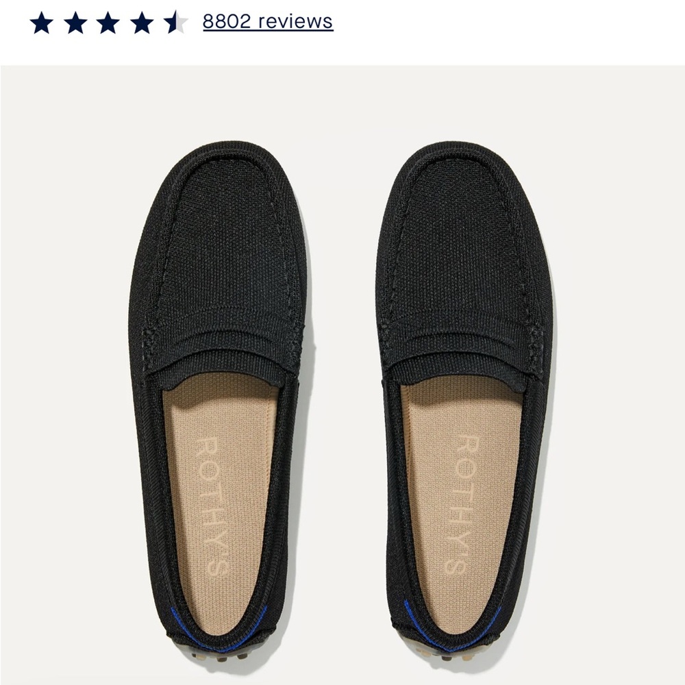 Rothy's women’s  Black Slip-On Loafers (the driver)